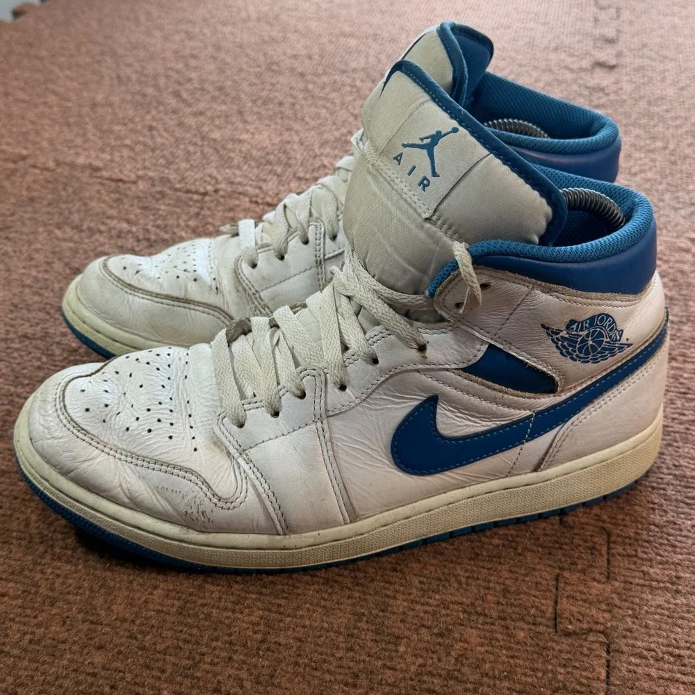 Nike Air Jordan 1 Mid Industrial Blue White FN5215-141 Mens Size 10 Sneaker